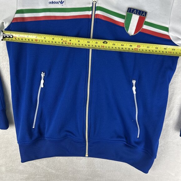 ADIDAS Jacket Mens Sz Large Zip Up 80s Remake Retro Italy Football Soccer - Picture 6 of 14